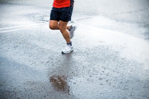 running in the rain